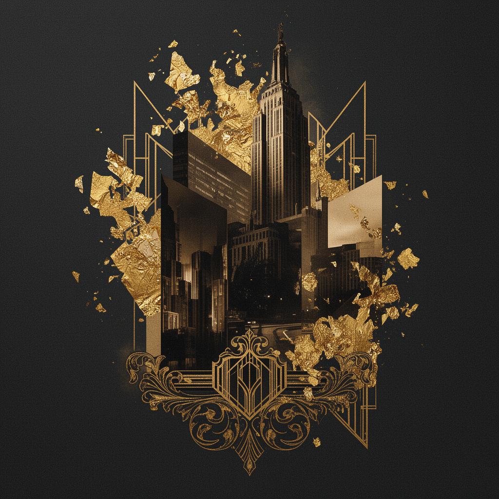 Editorial gold-leaf collage representing Kader Farm's atelier